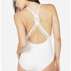 Macrame back one piece swimsuit